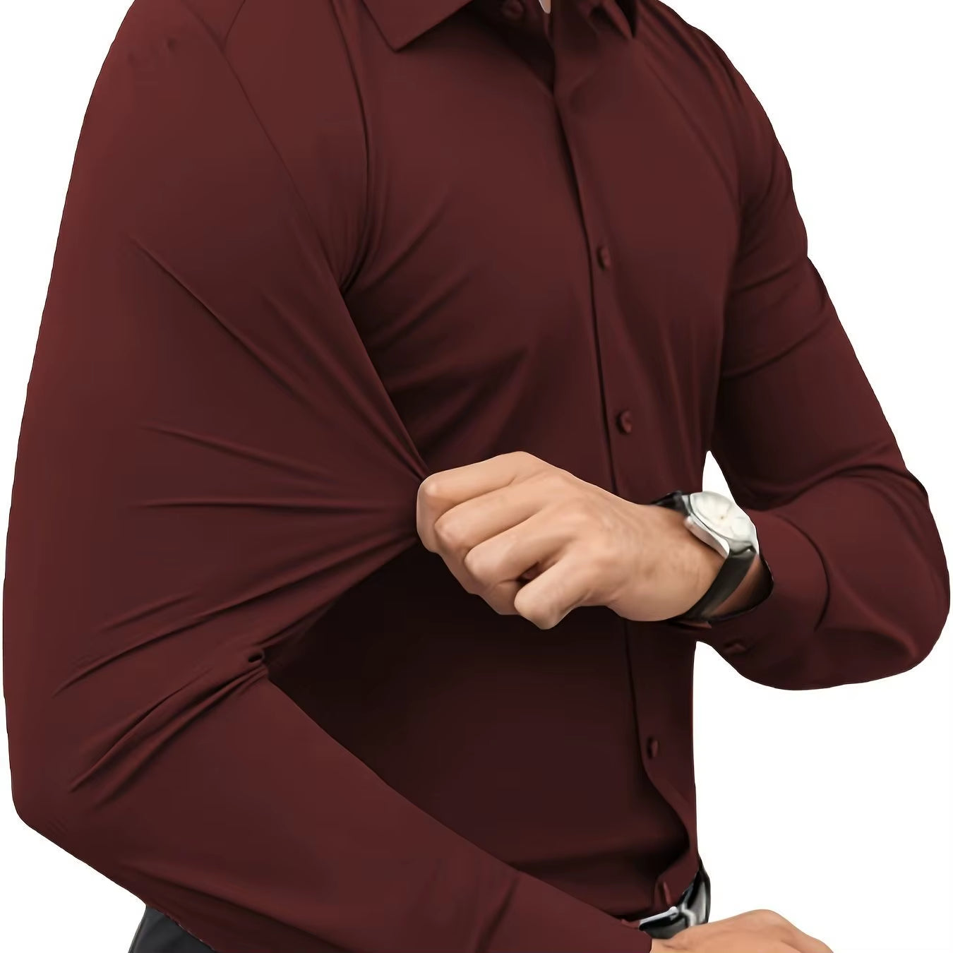 Slim Fit Long Sleeve Men'S Dress Shirt Elastic Silk Tan Color Japanese Retro Style Loose Fit Printed Shirt for Teenagers And...