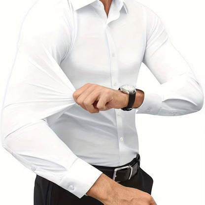 Slim Fit Long Sleeve Men'S Dress Shirt Elastic Silk Tan Color Japanese Retro Style Loose Fit Printed Shirt for Teenagers And...